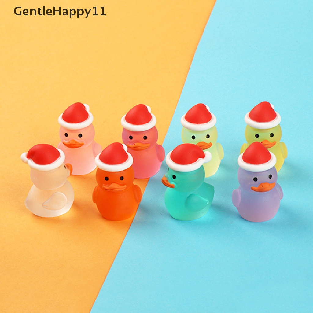 Gentlehappy 2PcsCartoon luminous red cap duck diy resin Aksesoris Miniatur Mainan Ornamen id