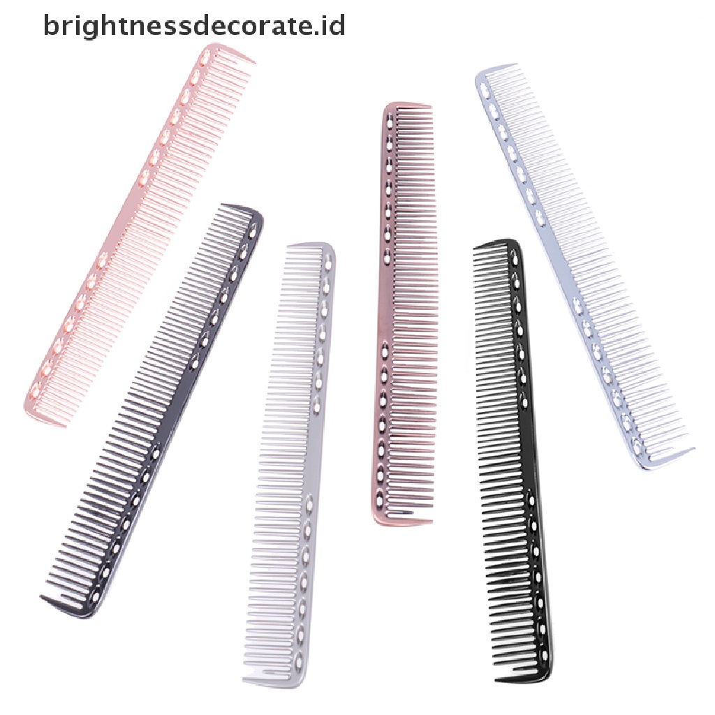 [Birth] Sisir Rambut &amp; Pangkas Rambut Logam Aluminium Salon Profesional Anti Statis [ID]