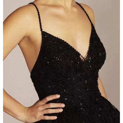 GAUN PENGANTIN MUTIRA SEXY SLING SPARKLE GAUN PESTA MANIK MANIK WANITA ELEGANT GAUN MALAM HITAM