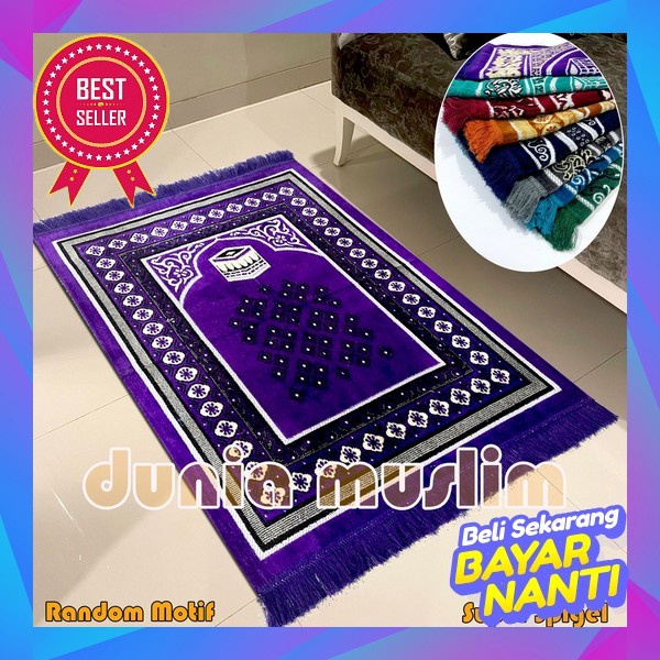 Sajadah Travel Turki Premium Motif Kiswah K7S9 Busa Empuk Tebal Turki Kekinian Duduk Mini Sajada Ara