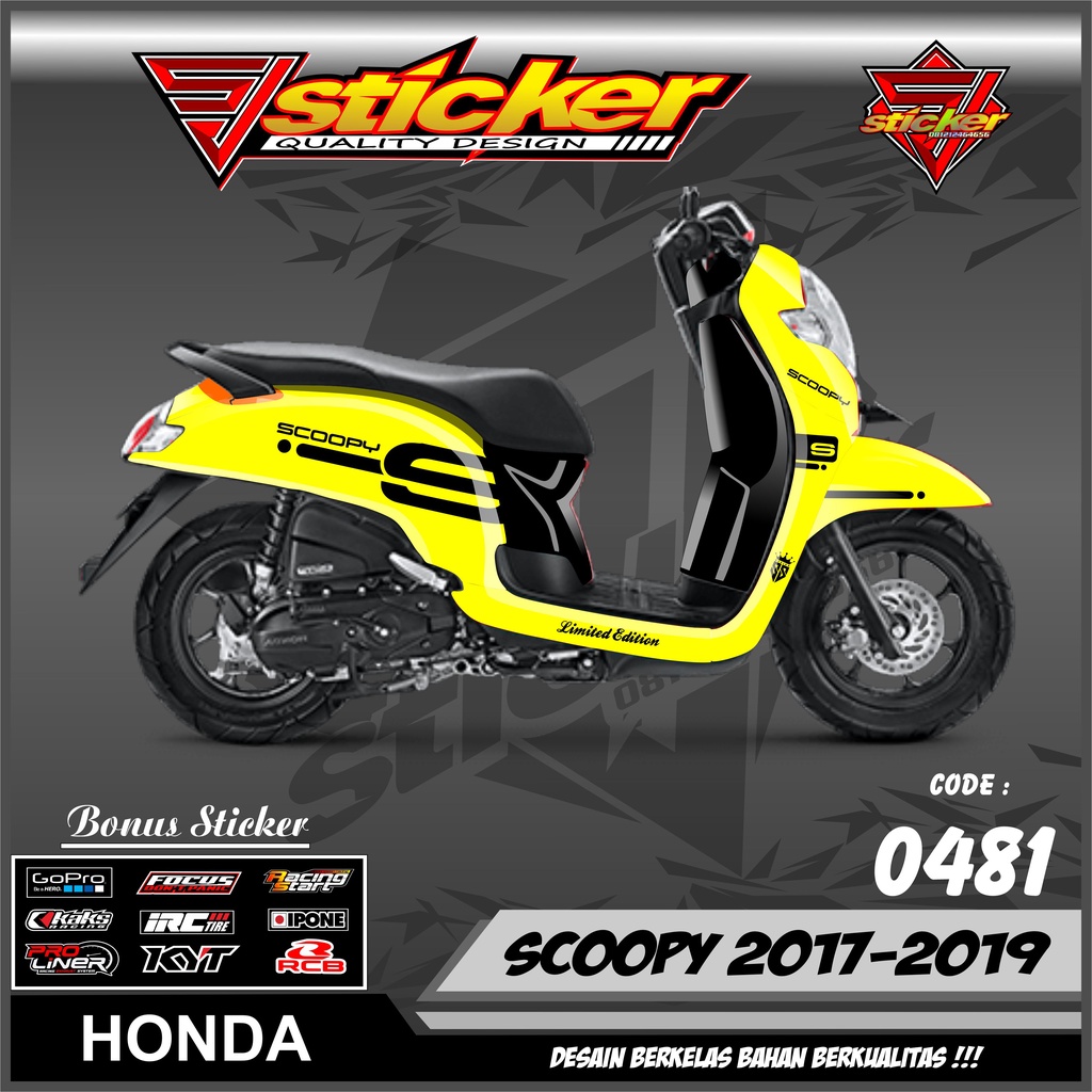 0481 DECAL STICKER HONDA SCOOPY 2017-2019 DESIGN SIMPLE STYLE