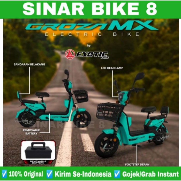 Sepeda Listrik Electric Bike EXOTIC GROZA MX 500 Watt Removable Battery