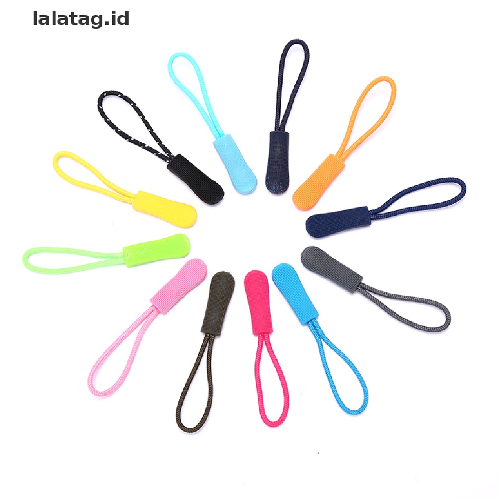 [lalatag] 20pcs Zipper Pull Puller End Fit Rope Tag Pengganti Klip Zip Cord Tab [ID]