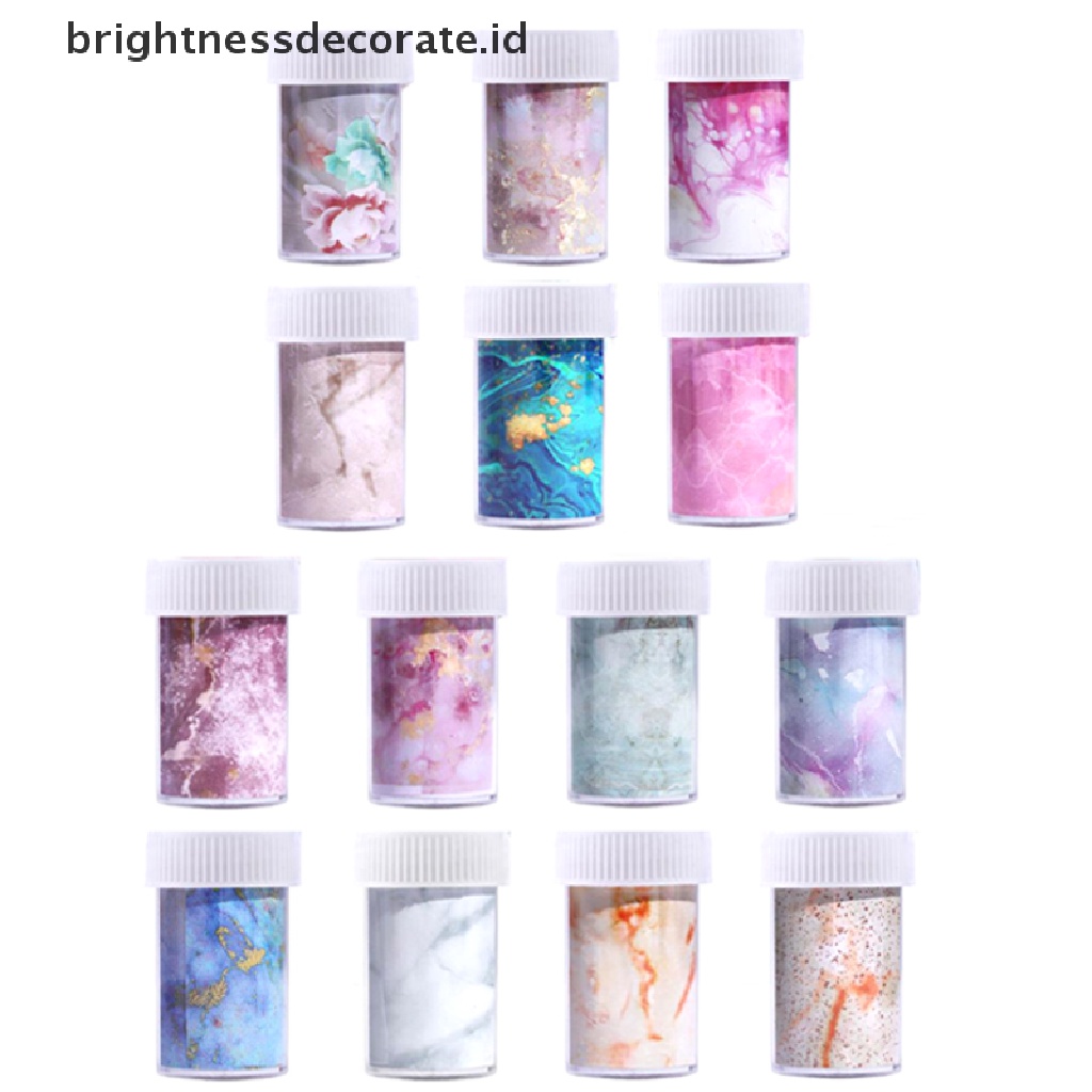 [Birth] 1pc Stiker Foil Kuku Motif Marmer Transfer Sticker DIY Dekorasi Nail Art [ID]