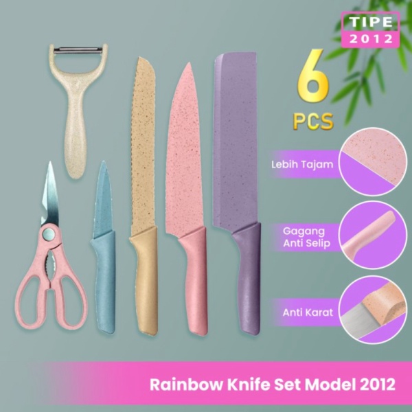 SET CERAMIC TAJAM P. 2012 SET - KNIFE Rainbow Limited - PISAU KOREA Promo