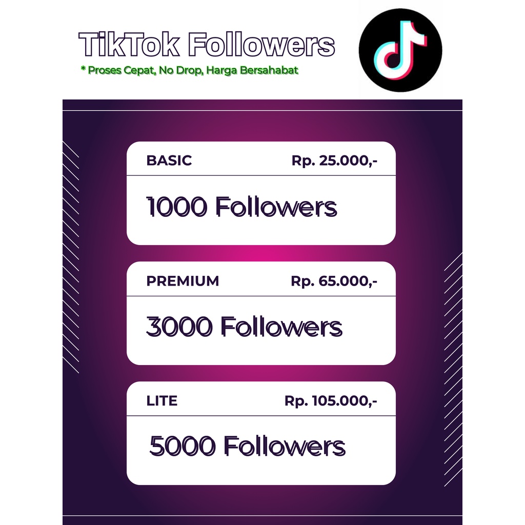 TikTok Followers No Drop Termurah Bergaransi