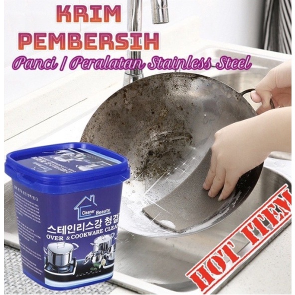 BAJ 500gr KOREAN CLEANER BEAUTY KRIM KRIM PEMBERSIH PANCI DAN TEFLON NODA GOSONG STAINLESS SERBAGUNA PR116