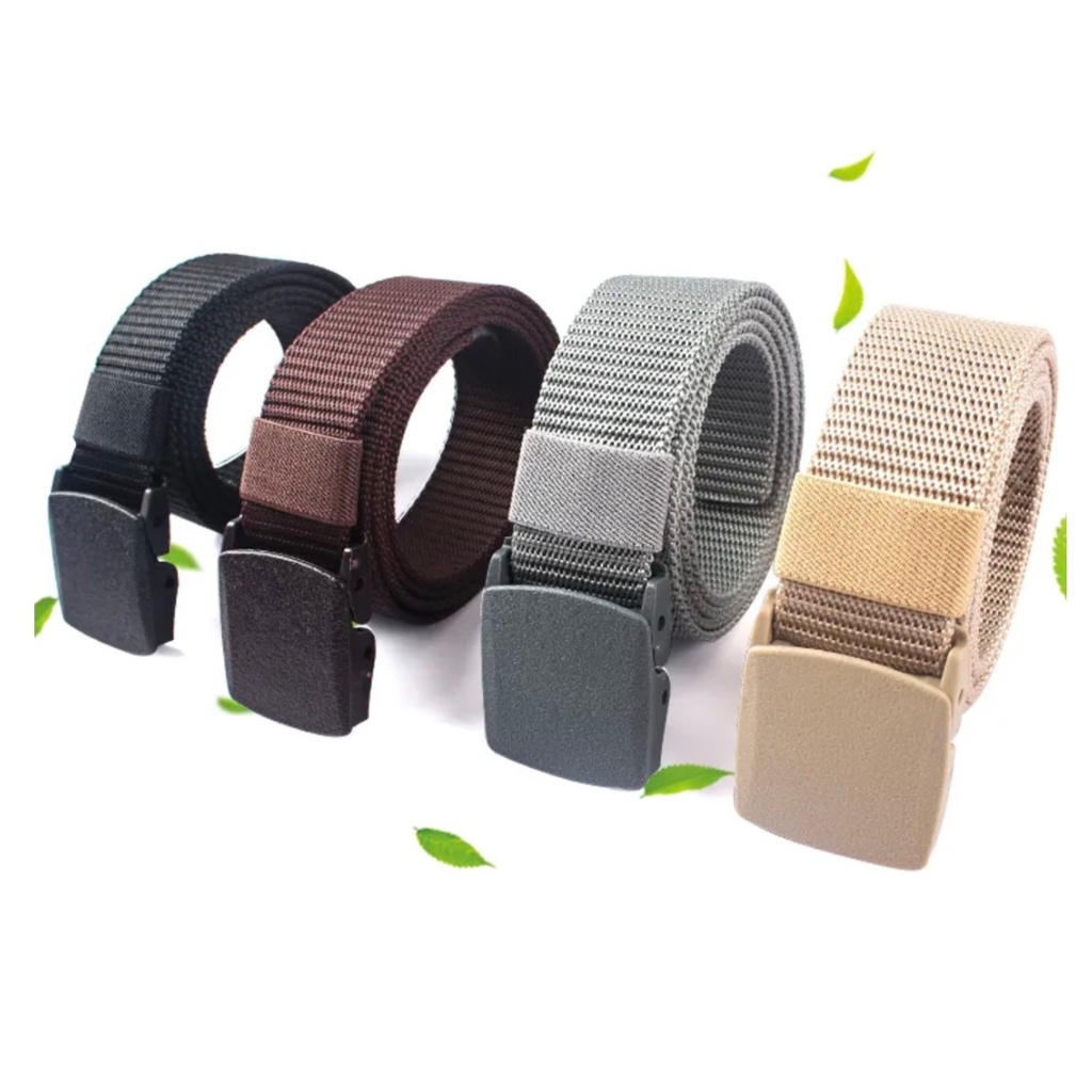 Ikat Pinggang Pria Canvas Tactical Military Belt Sabuk Pria Anti Metal Detector