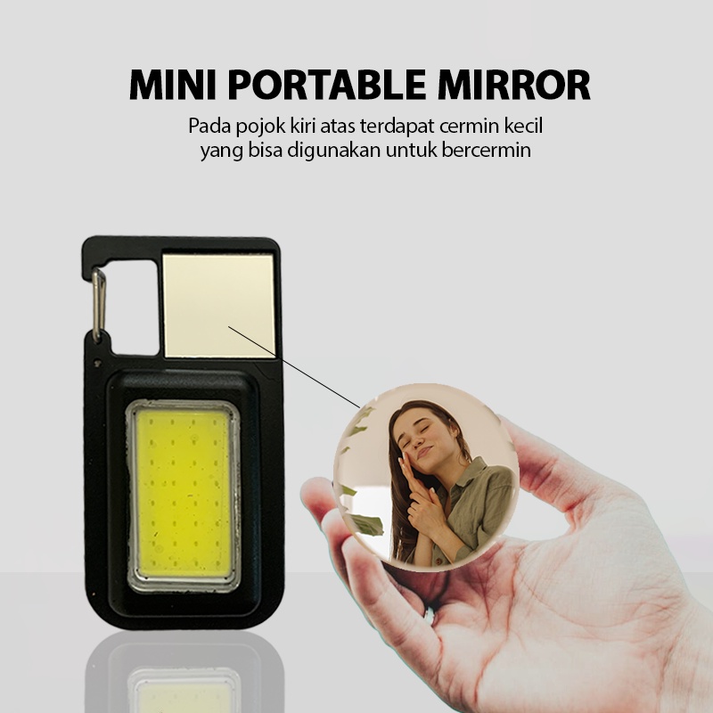 500LM+500MA SOS Emergency Light/Lampu Olahraga Luar Ruangan/Lampu Gantungan Kunci Isi Ulang/Senter Portabel
