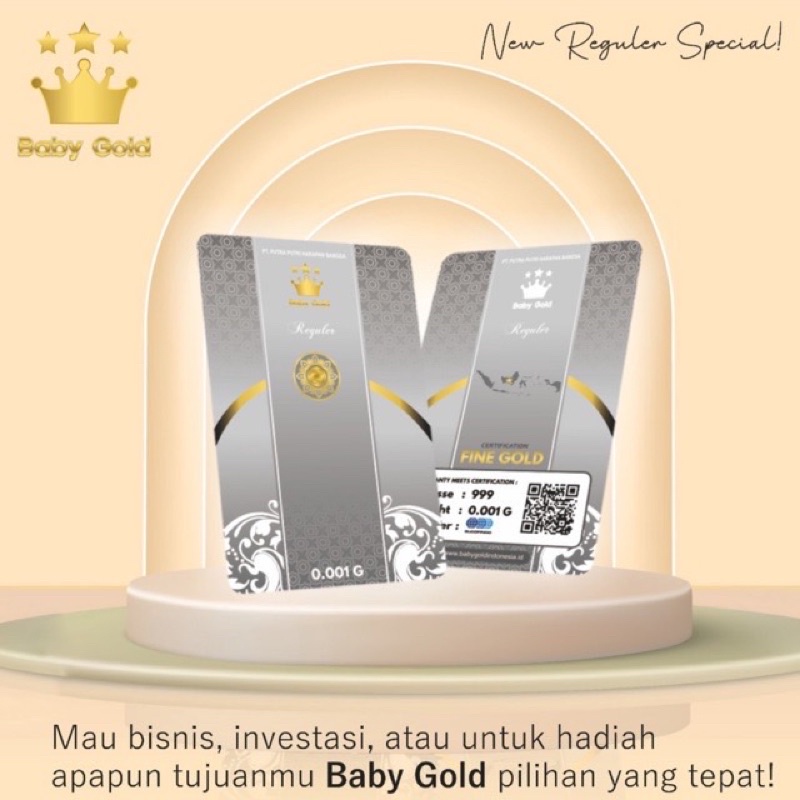 logam mulia baby gold emas mini murni 0,001 gram gift series