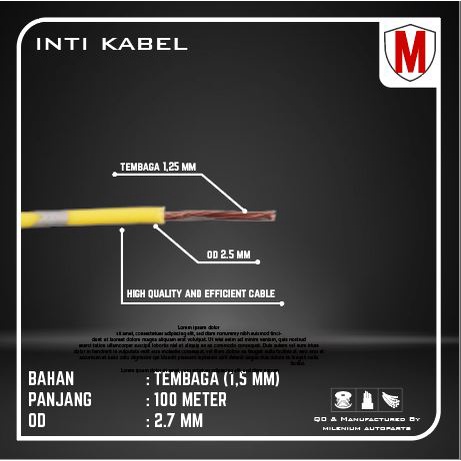 KABEL BINTIK AVS 1.5MM x 100M KABEL BODY / KABEL OTOMOTIF MOBIL MOTOR