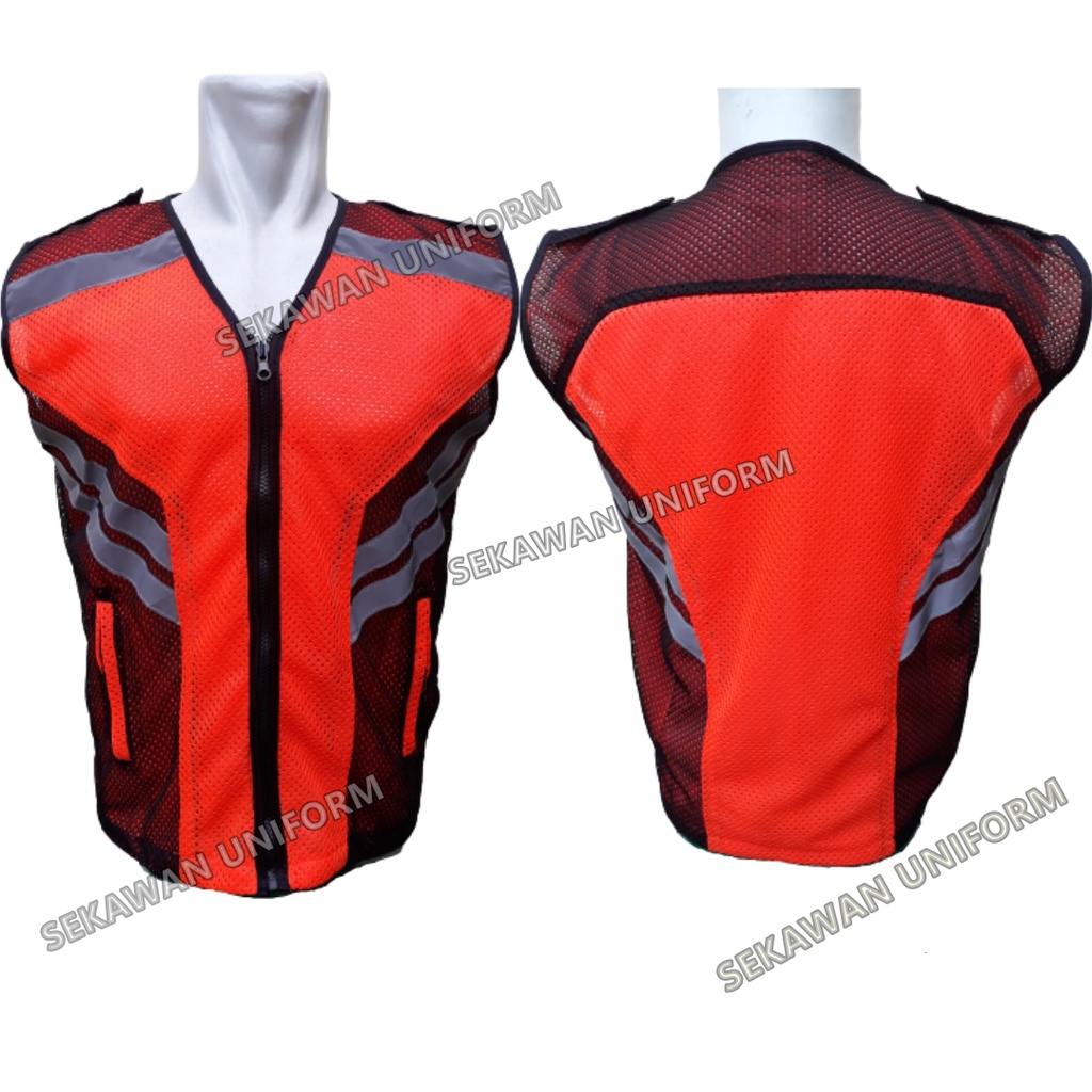 UNIFORM Rompi Safety Polyester Safety Rompi K3 Proyek Rompi Kerja Safety Proyek Orange