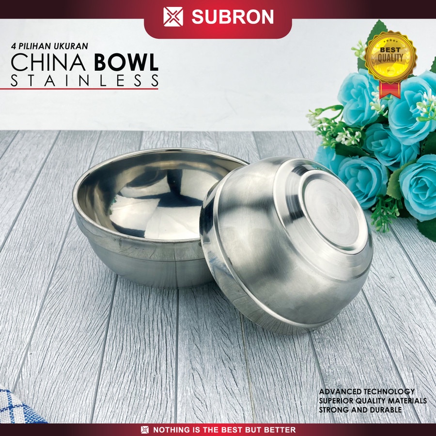 Bowl 11.5cm 14cm Mangkuk Stainless Double Layer - SUBRON