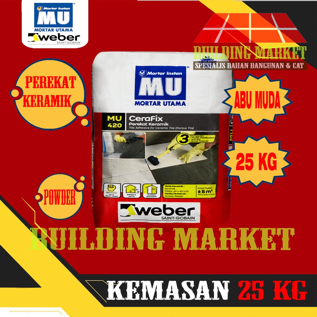 Semen MU 420 Cerafix Perekat Keramik Lantai 25 KG Semen Instan Mortar