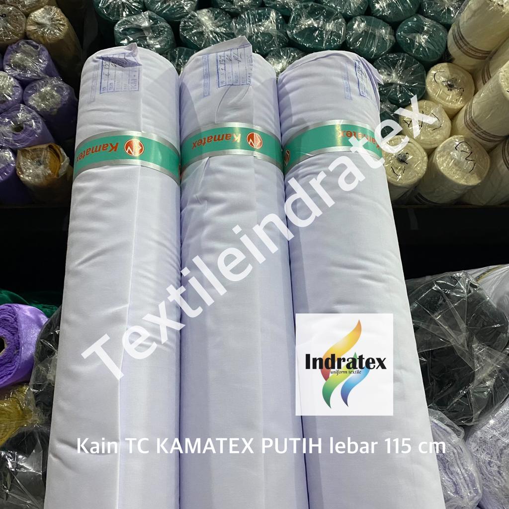 ( per setengah meter ) Kain katun jepang TC KAMATEX warna PUTIH lebar 115 cm bahan meteran baju kemeja seragam sekolah sd smp sma smk gamis koko kaftan kerudung hijab jilbab lapisan masker craft kerajinan tangan kain kafan schruncie dekor kafan mori