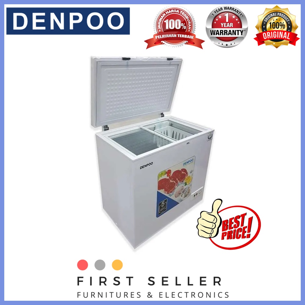 FREE ONGKIR* DENPOO CHEST FREEZER SCF 205 CG / SCF 205CG (157 LITER)