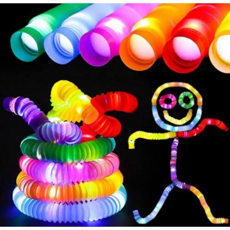 Pop tube led glow light | mainan pop tube led | mainan anak pop pipes | mainan pipa lampu | pop tube