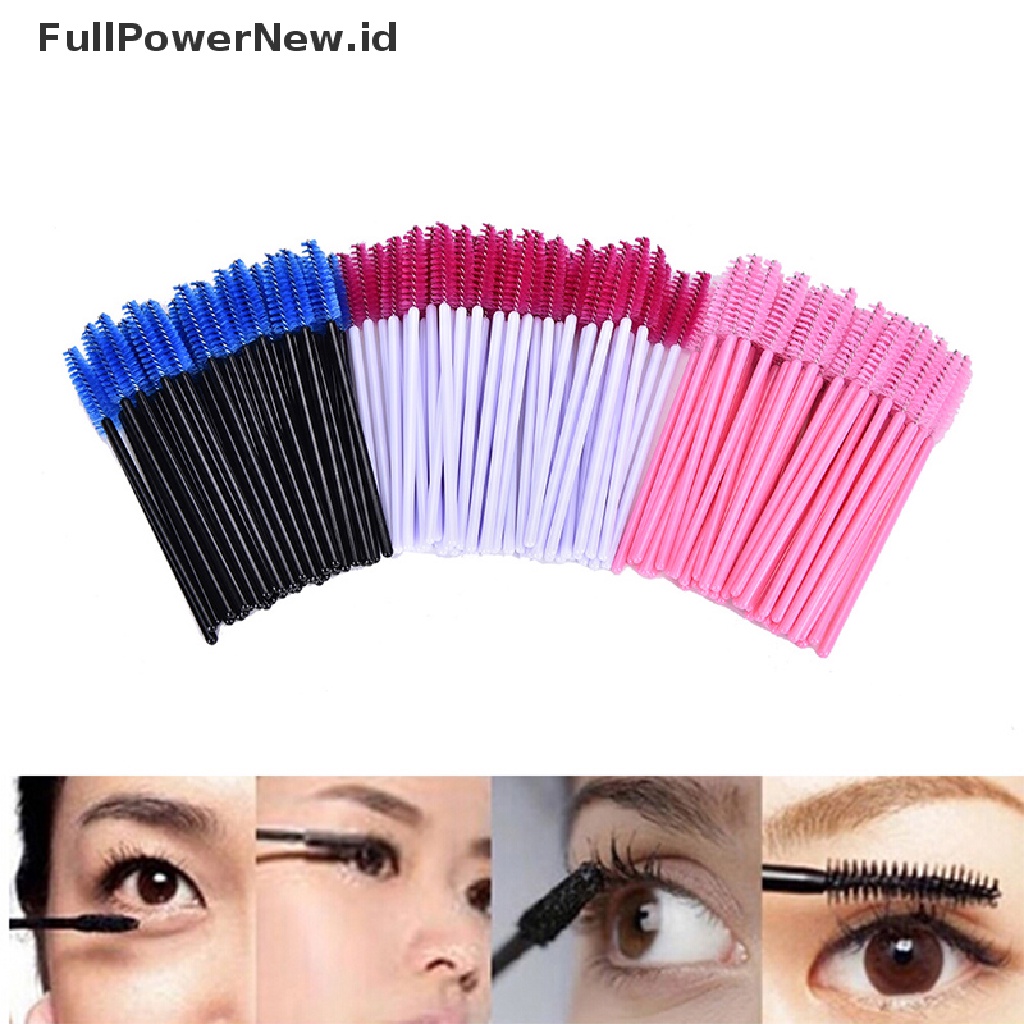 Power 50Pcs Sikat Bulu Mata Sekali Pakai Alat Makeup Kosmetik Maskara Wands Aplicator, ID