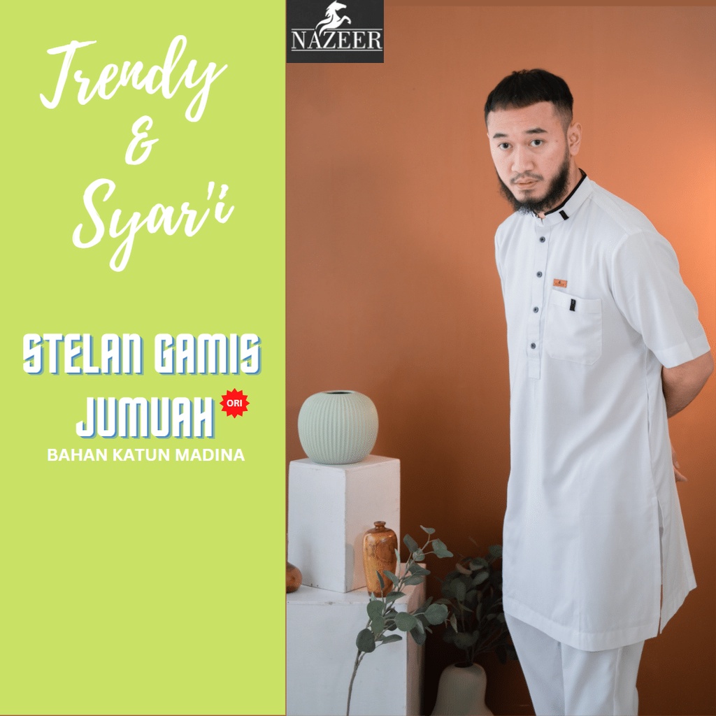 STELAN GAMIS JUMUAH - SETELAN BAJU KEMEJA QURTA KURTA GAMIS KOKO KEMKO CELANA MUSLIM PRIA DEWASA LEN
