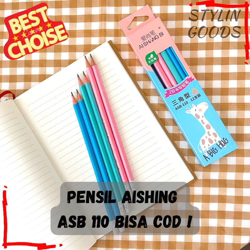 

PENSIL 2B AISHING WARNA PASTEL BIRU TOSCA PINK PENSIL DENGAN PENGHAPUS ALAT SEKOLAH