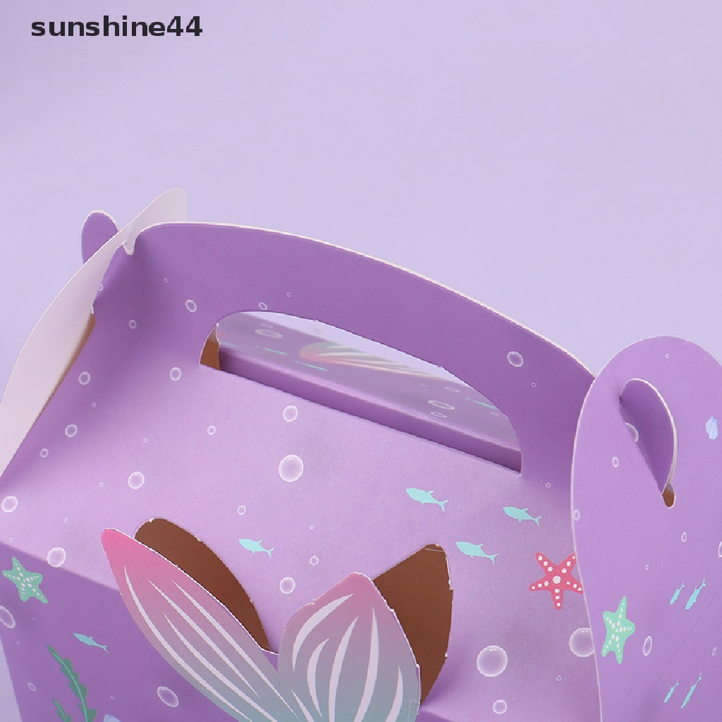 Sunshine 6Pcs Mermaid Candy Box Underwater World Favor Gift Box Kotak Kemasan Kue.