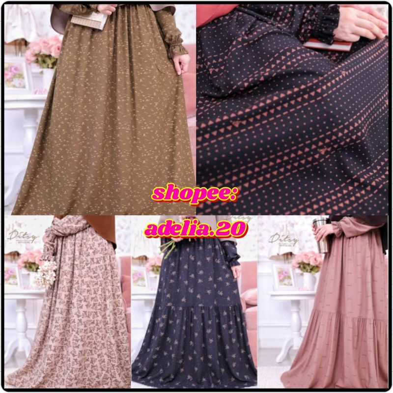 Ditsy Ready Januari 2023, Ditsyofficial Nightgown, Ditsy Nightdress, Ditsy Veil Crinkle Copperpeny