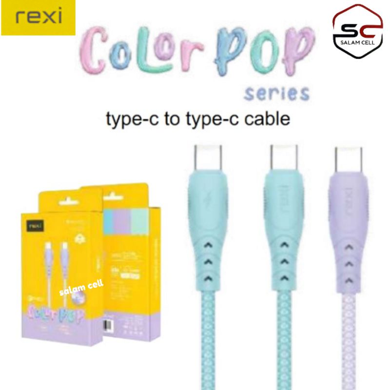 Kabel Data Type-C Rexi KL01C Color Pop Original Garansi Resmi