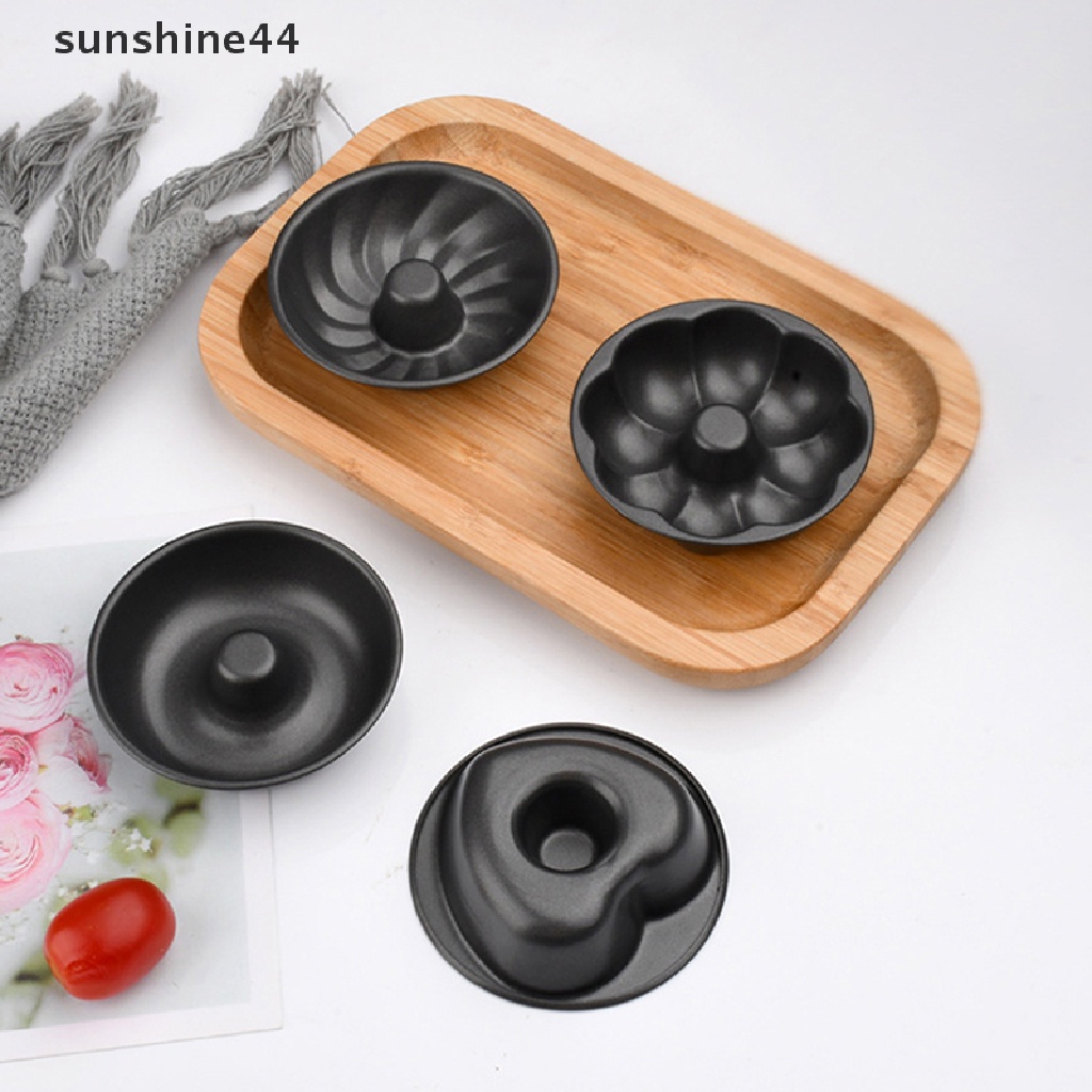 Sunshine New Non-Stick Carbon Steel Hitam Mini Reusable Pumpkin Mold Lace Cake Cetakan Donat Cetakan Kue Tart Buah Cetakan Pie Pan Muffin Kue Cetakan Alat Baking.