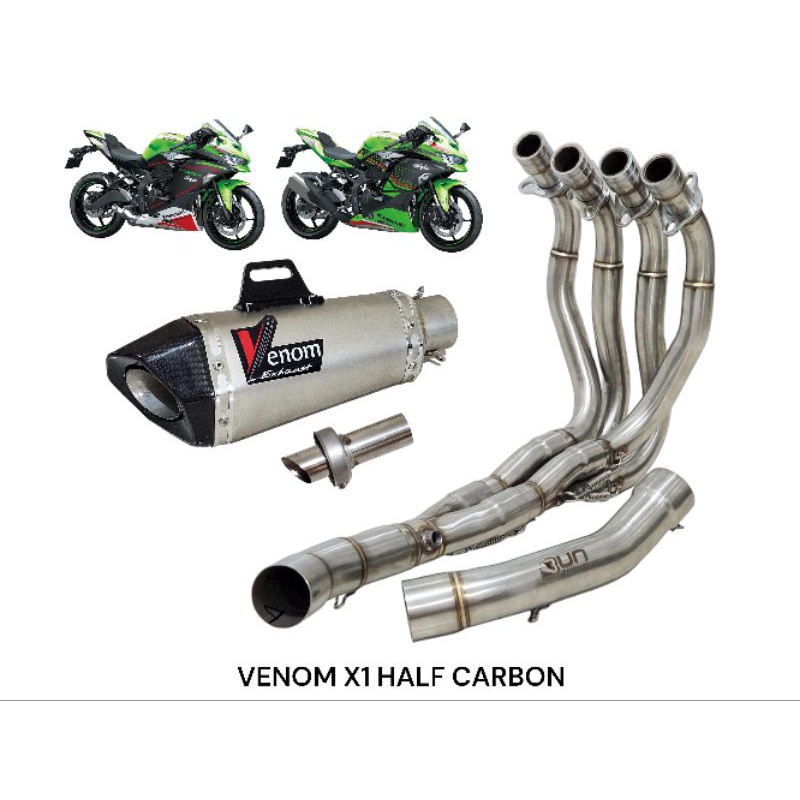 Knalpot Venom X1 Half carbon Original Fullsystem ZX25R ZX25RR not Akrapovic Leovince R9 over racing 