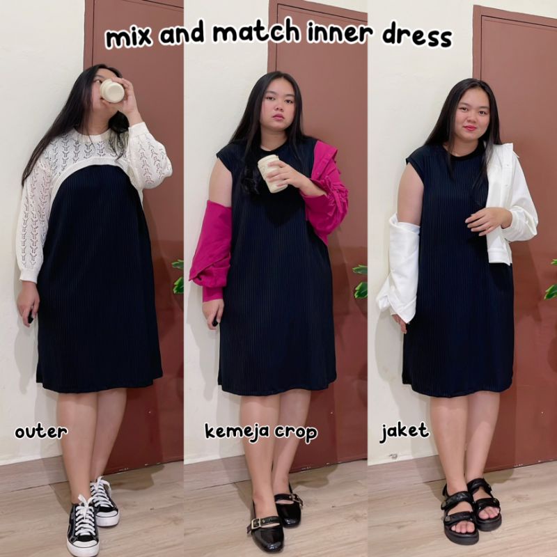 JICHU INNER DRESS KNIT JUMBO BIG SIZE OVERSIZE