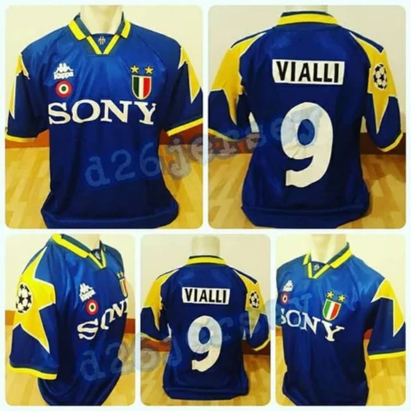 Jersey RETRO JuventusS Away 1996 / 1997 Tribute Gianluca Vialli + Nameset + Patch uCl