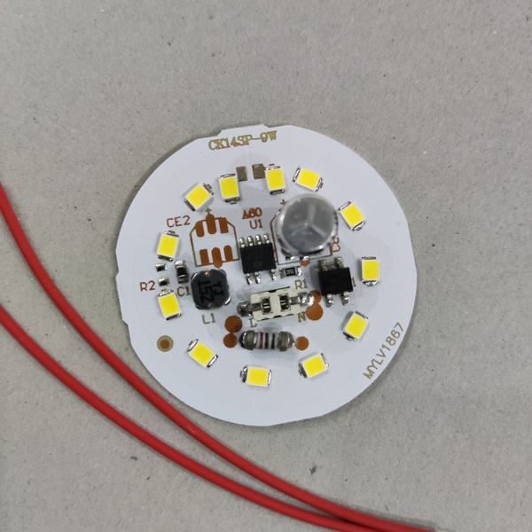 LED PCB 9W Putih | 9 watt AC 220 V Modul Sparepart Lampu Bohlam