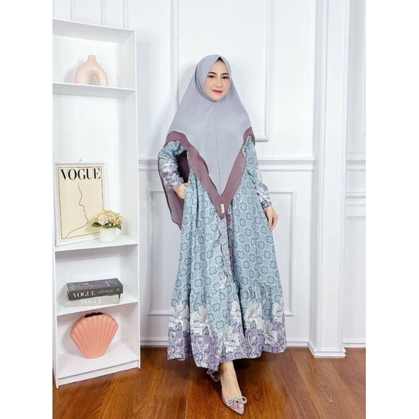 Ready stok Rahma set syari Ori berlabel nazkya premium