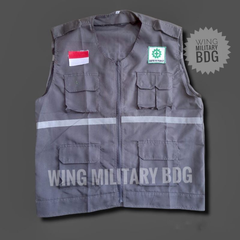 Rompi Safety Proyek Free Bordir Logo Safety Bendera