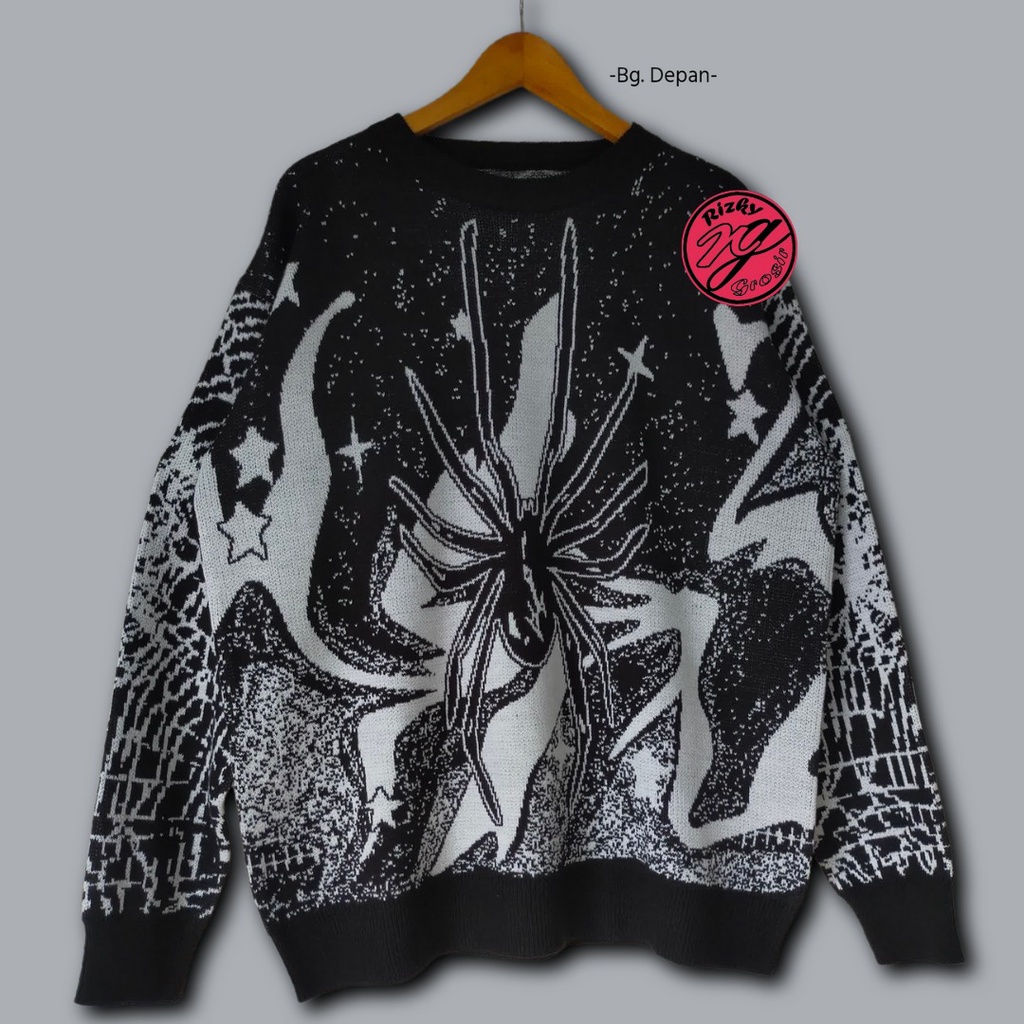 najahstore_officials Spider web sweater atasan pria (versi full motif)