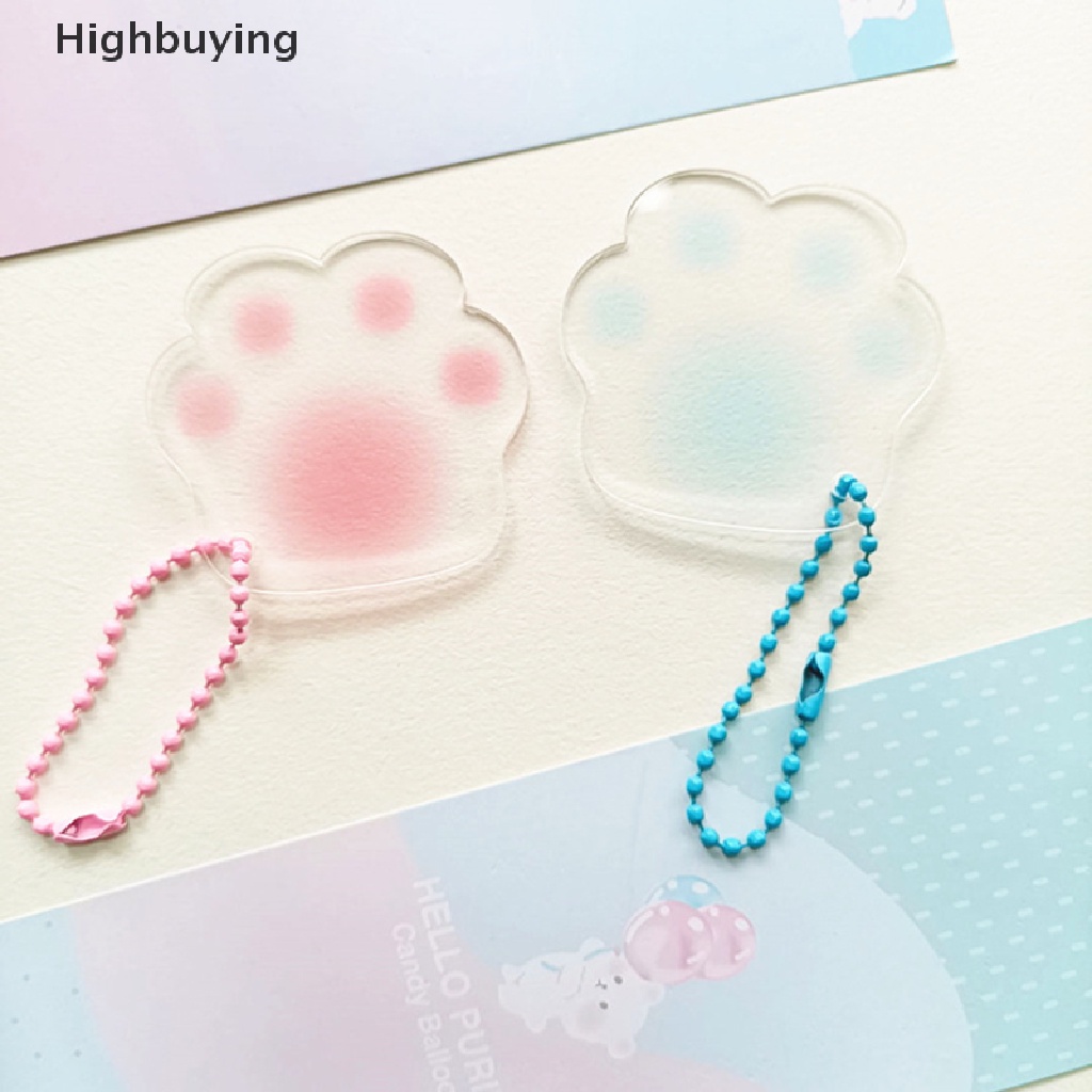 Hbid Transparan Liontin Disc Gradien Akrilik Gantungan Kunci Cakar Kucing Kreatif Diy Bulat Dekorasi Aksesoris Buatan Tangan Kreativitas Keychain Tag Glory