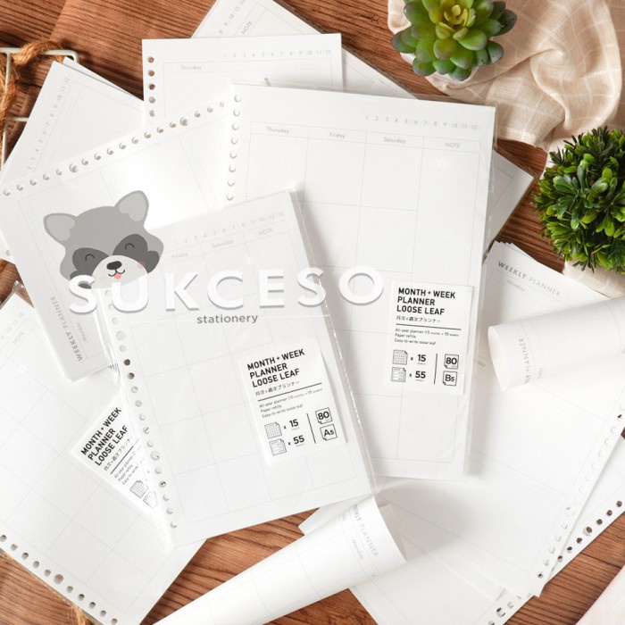 

Kertas Panmomo Monthly And Weekly Planner Loose Leaf B5 / Planner Agenda Unik