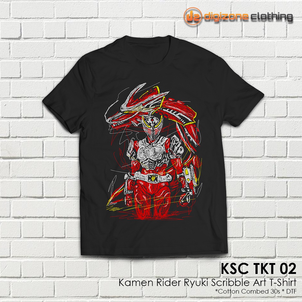 Kaos Tokusatsu Kamen Rider Ryuki Scribble Art Premium