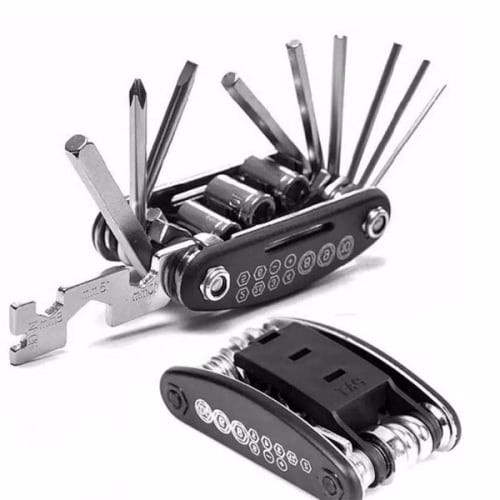 Mini Tool Portable Kunci L Shock Lipat 16 in 1 Peralatan Serbaguna Motor Sepeda