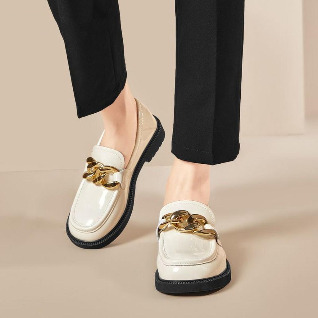 Sepatu Slip On Wanita Elegant Simple Flat Shoes Cewek Polos Mewah Trendy Anti Slip Sepatu Kerja Wanita Kantor