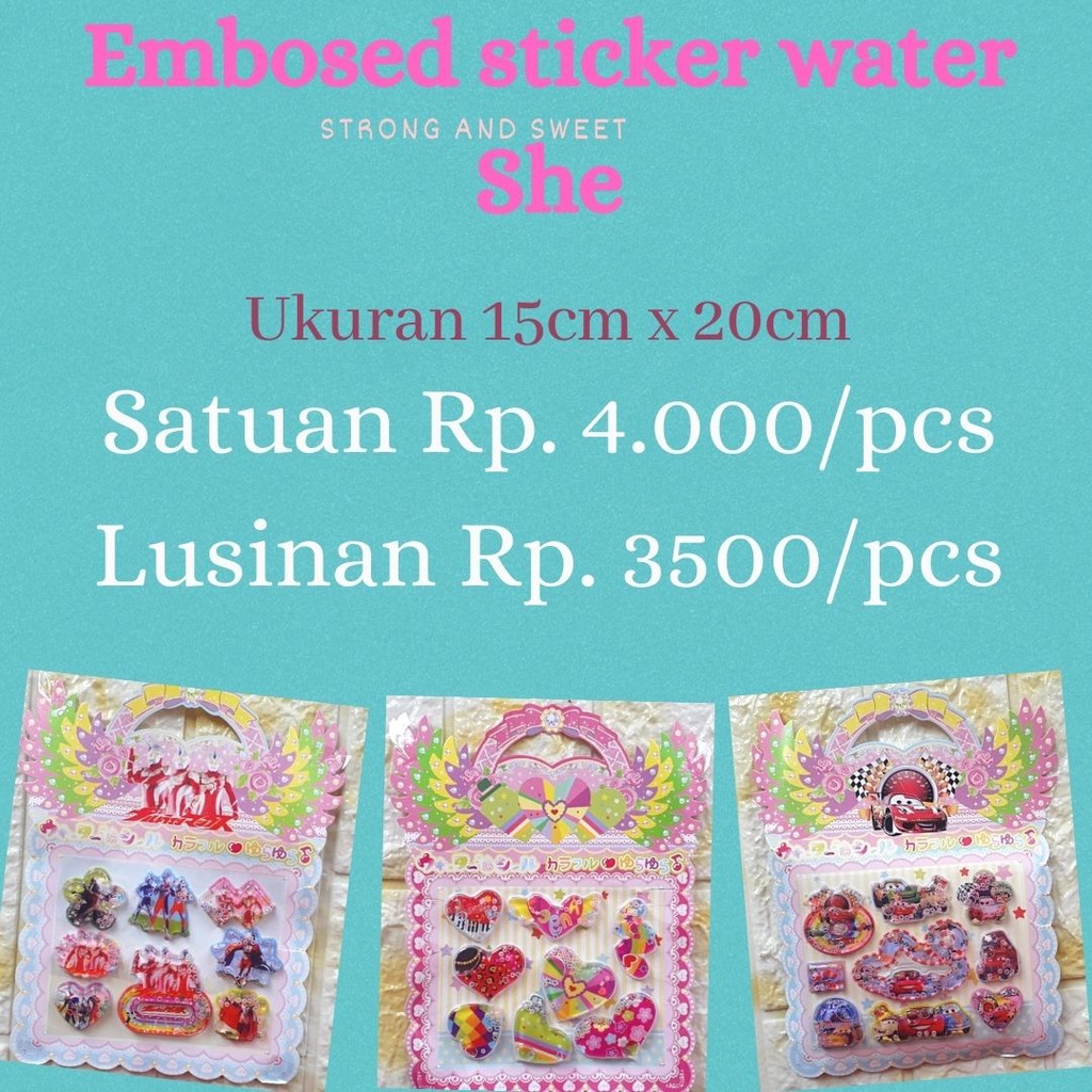 

STICKER TIMBUL WATER SHE ISI 20 PCS
