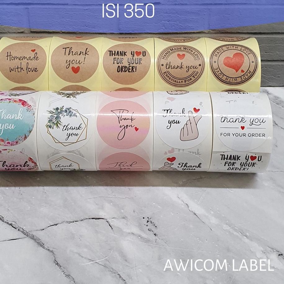 

AFI607 350 PCS (1 ROLL) Stiker Label Thank You Homemade Handmade 38mm ||