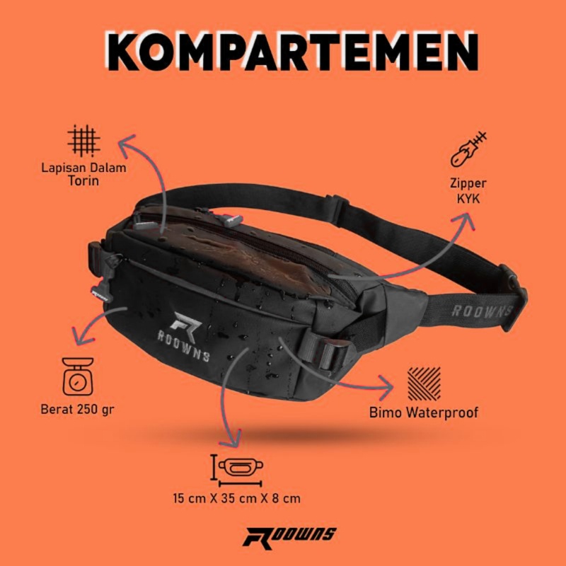 Waistbag Xtrail Tas Selempang Pria Waterproof Premium Desain urban &amp; Modern Simple