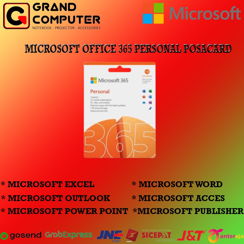 Jual MICROSOFT OFFICE 365 PERSONAL ORIGINAL POSA CARD 1 USER ...