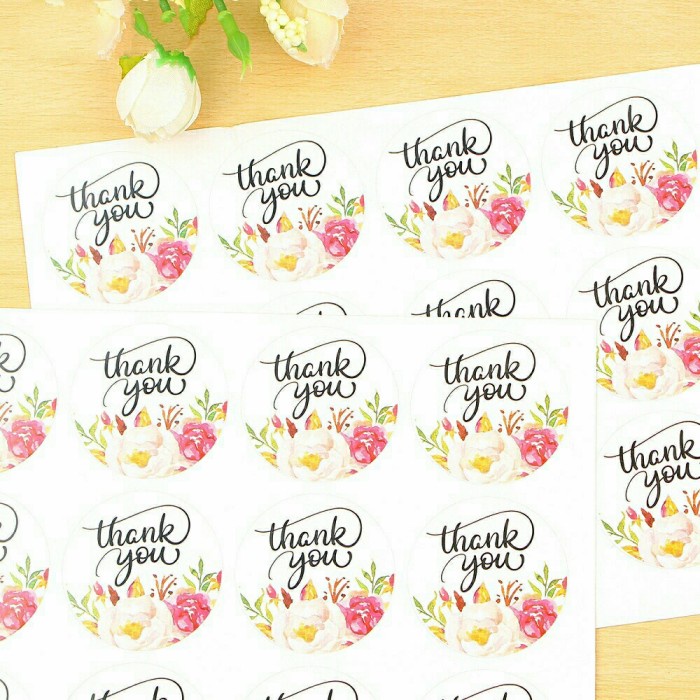 

*#*#*#] Stiker Ucapan Terima Kasih Bunga Rose Sticker Thank You 120pcs 3.5cm