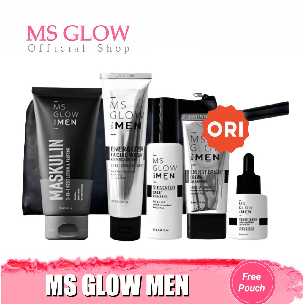MS Glow For Men Paket Lengkap - Facial wash serum cream sunscreen maskulin hand body lotion parfume