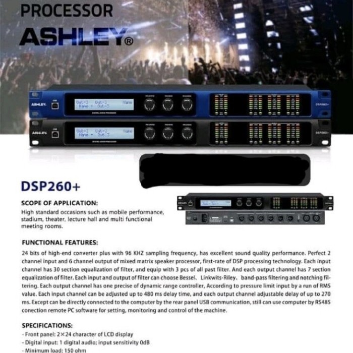 Management Ashley DSP260+ Original 2 in 6 out Terbaru 260 plus DSP
