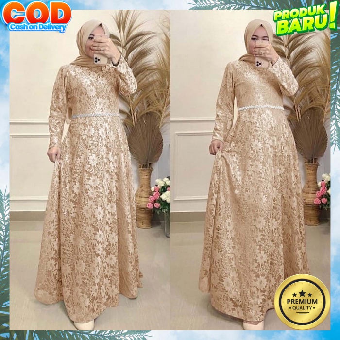 Dress Syari Hitam Wanita Dewasa Ibu Muslimah Elegan Model Terbaru Cantik Gamis Abaya Turkey Bordir A