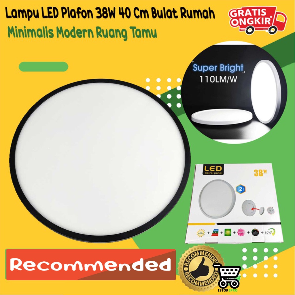 Lampu LED Plafon 38W 40 Cm Bulat Rumah Minimalis Modern Ruang Tamu