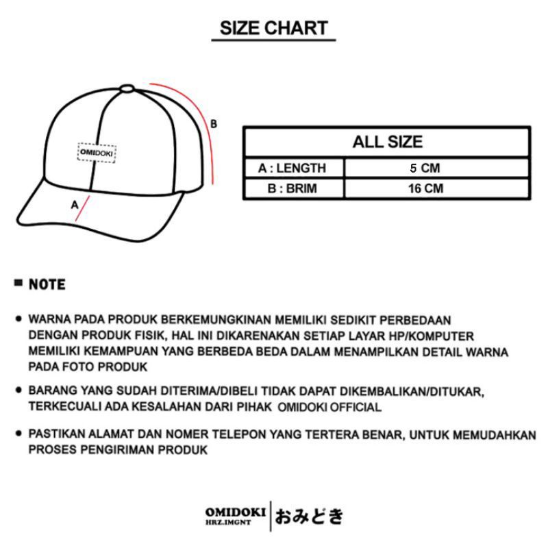 Omidoki Topi (visor pendek) Polocaps Hitam &amp; Cream